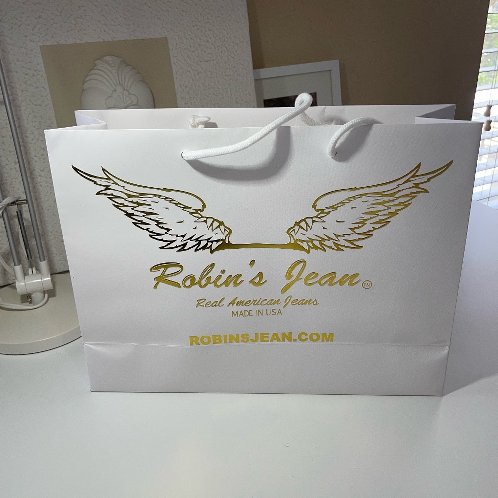 Robin's Jean USA Authentic Empty Classic Shopping Gift Paper Bag M/L Tote